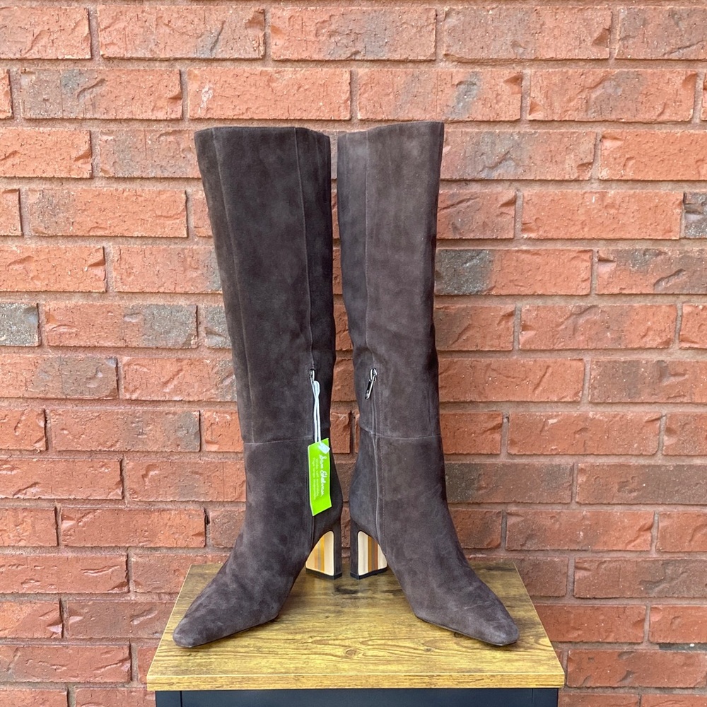 NWT Sam Edelman Brown Suede Knee High Boots 7.5 - Picture 3 of 10